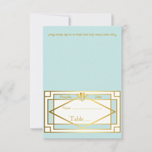 Cartão de lugar, Casamento, Reunião, Grande Gatsby (Frente)