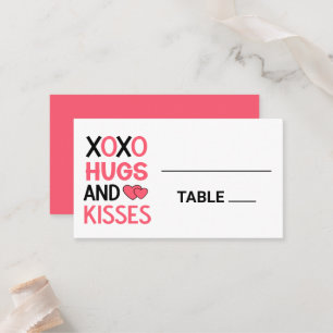 Cartão De Lugar Casamento Romântico de Chá de panela Rosa de Hugs