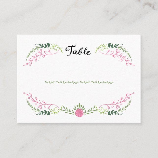 Cartão De Lugar Casamento Rustic Bohemian Primavera Foliage Wreath (Frente)