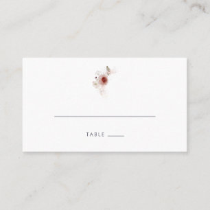 Cartão De Lugar Casamento Simples Floral Flat