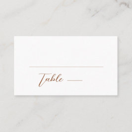 Cartão De Lugar Casamento Simples Minimalista Terra Cotta & White