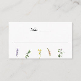 Cartão De Lugar Casamento Simples Russo Floral Boho Wildflower