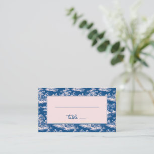 Cartão De Lugar Cena Pastoral Ilustrativa Azul-Marinho Elegante