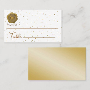 Cartão De Lugar Cerveja Dourada Elegante no Faux Dourado Wax Seal