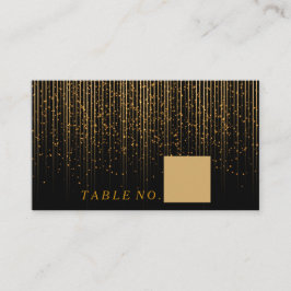 Cartão De Lugar Chá claro do ouro nas placas pretas
