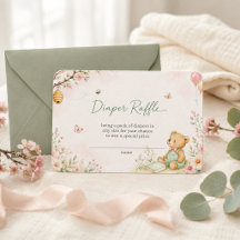 Chá de Bebê Urso de Floral Bebê Riffle Fralda
