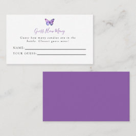 Cartão De Lugar Chá de fraldas De Borboleta Adivinha Quantos Jogos