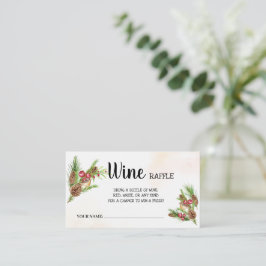 Cartão De Lugar Chá de panela de Natal do Bilhete de Vinho