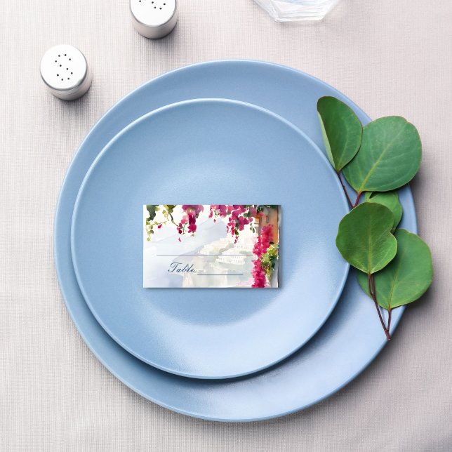 Cartão De Lugar Chá de panela italiano do Mediterrâneo Amalfi (Amalfi coast Mediterranean Italian bridal shower Place Card personalized tableware decor)