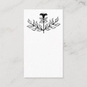Cartão De Lugar Chic Elegante - Arte Simples de Lily Preta e Branc