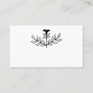 Cartão De Lugar Chic Elegante - Arte Simples de Lily Preta e Branc