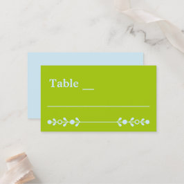 Cartão De Lugar Citrus Green & Coastal Blue Wedding