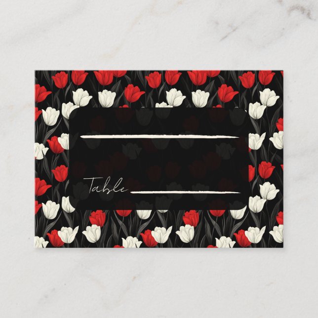 Cartão De Lugar Classic Tulip Flower Greenery Wedding Place Card (Frente)