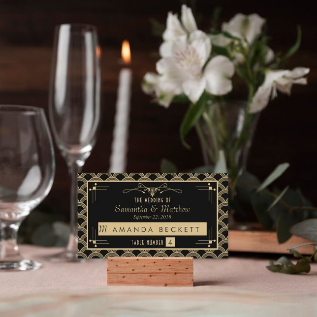 Cartão De Lugar Coleção de Casamentos Art Deco Gatsby, de 1920 (Criador carregado)