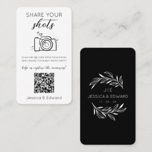 Cartão De Lugar Compartilhe seus disparos - Código Qr - Casamento