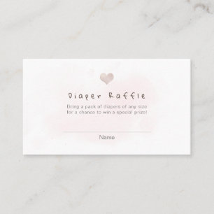 Cartão De Lugar Coração com Blush de Cor D'Água da Fralda do Pi