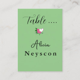 Cartão De Lugar Coração de Casamento para Download e Flutua Verde