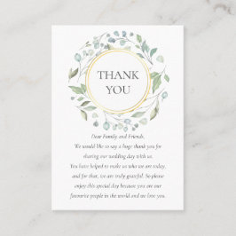 Cartão De Lugar Coroa de Folhagem de Louro Casamento Agradecimento