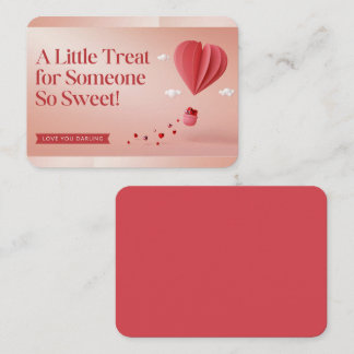 Cartão De Lugar Cute 3D Heart Hot Air Balloon Valentine's Day Card