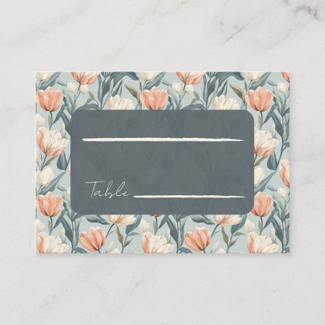 Cartão De Lugar Cute Tulip Traditional Wedding Place Card (Frente)