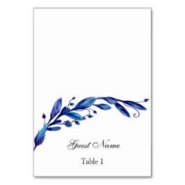 Cartão de lugar de casamento azul. Cartão de assen
