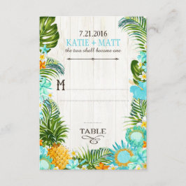 Cartão de lugar de casamento havaiano Luau praia r