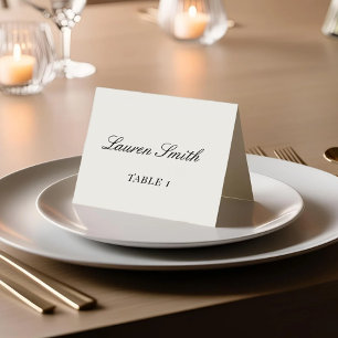 Cartão de lugar de casamento neutro moderno