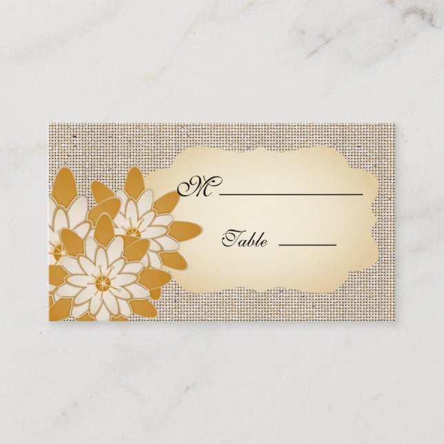 Cartão de Lugar de Gerbera Daisy para Casamento de (Frente)