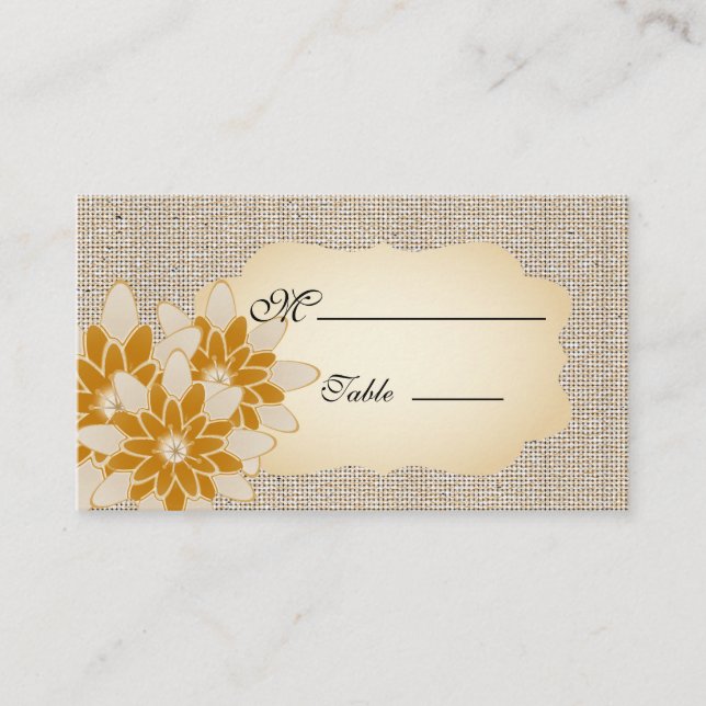 Cartão de Lugar de Gerbera Daisy para Casamento de (Frente)