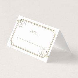 Cartão de Lugar de Luxo Clássico de Quadro Dourado