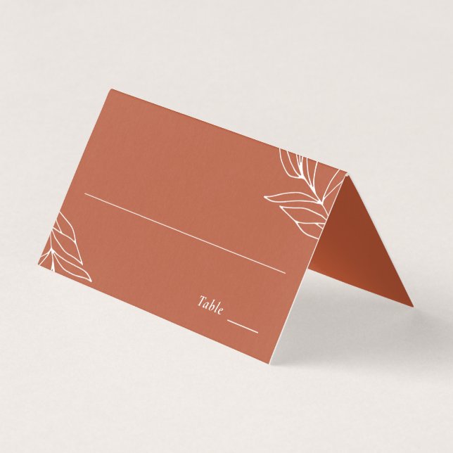 Cartão de lugar de mesa de recepção de casamento B (Frente)