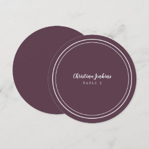 Cartão de lugar de mesa roxo personalizado para co