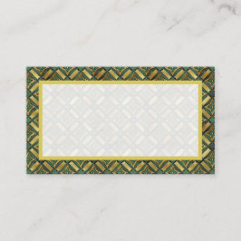 Cartão De Lugar Deco de Arte Dourada e Esmeralda