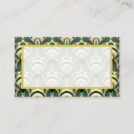 Cartão De Lugar Deco de Arte Dourada e Esmeralda