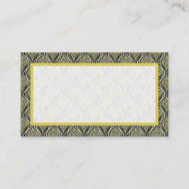 Cartão De Lugar Deco de Arte Dourada e Esmeralda