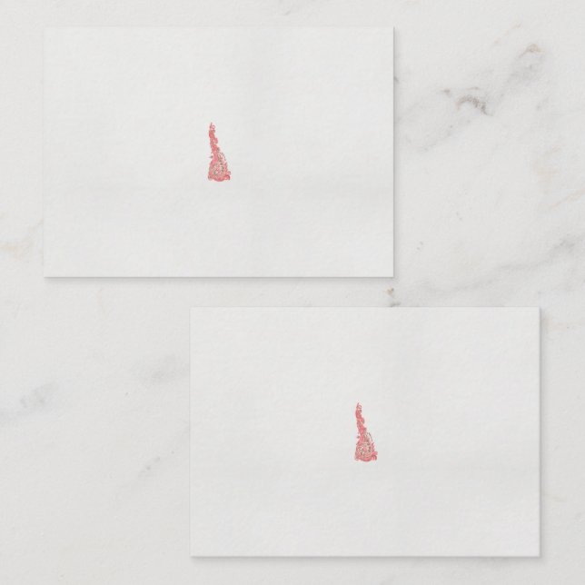 Cartão De Lugar desenho de uma ave com flores (Frente/Verso)