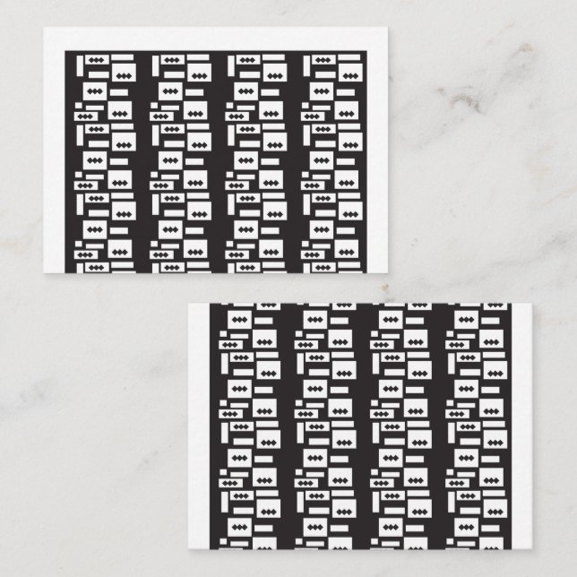 Cartão De Lugar Design simétrico geométrico branco com nítido, cír (Frente/Verso)