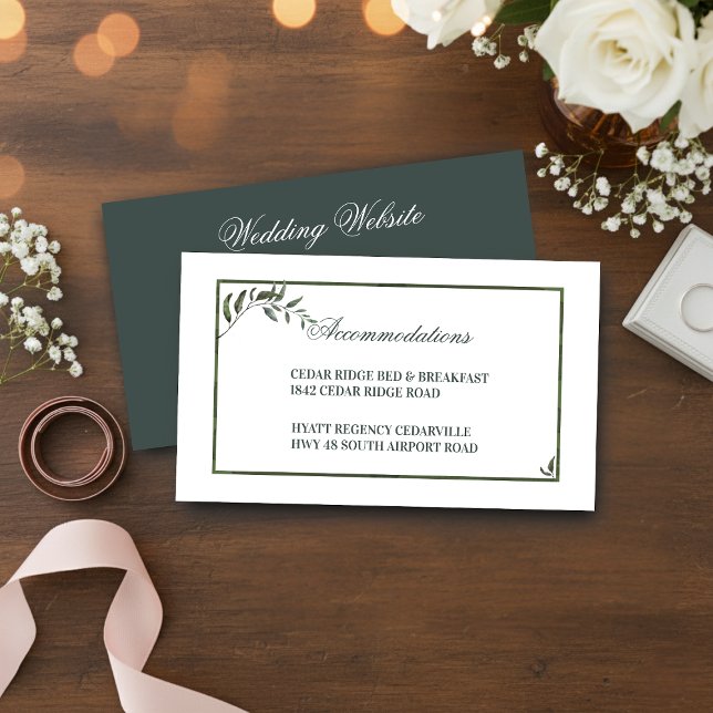 Cartão De Lugar Detalhes do Casamento do Ramo Eucalyptus Elegante (Elegant Eucalyptus Branch Wedding Details Place Cards)