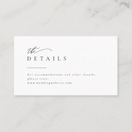 Cartão De Lugar Detalhes do casamento moderno da tipografia elegan