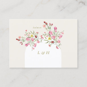 Cartão De Lugar DIY Name primavera floral arch place card