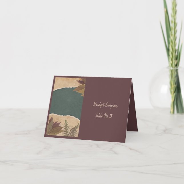 cartão de lugar do solteiro verde eólico efervesce (Frente)