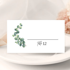 Cartão de Lugar dobrado de Eucalyptus Rustic