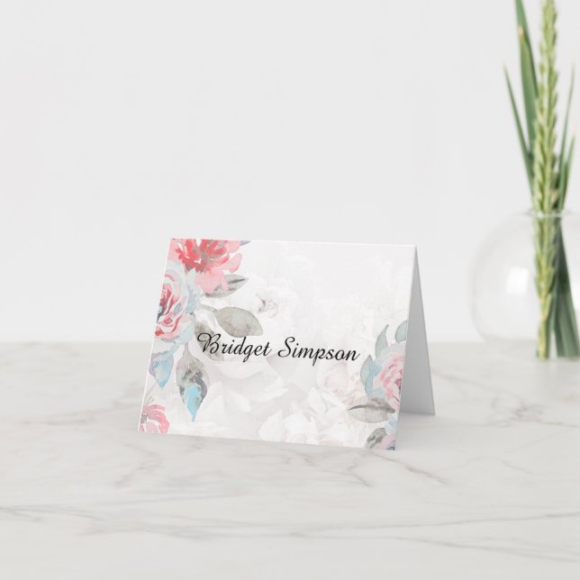 Cartão de lugar dobrado de rosa de bronzeamento fl (Frente)