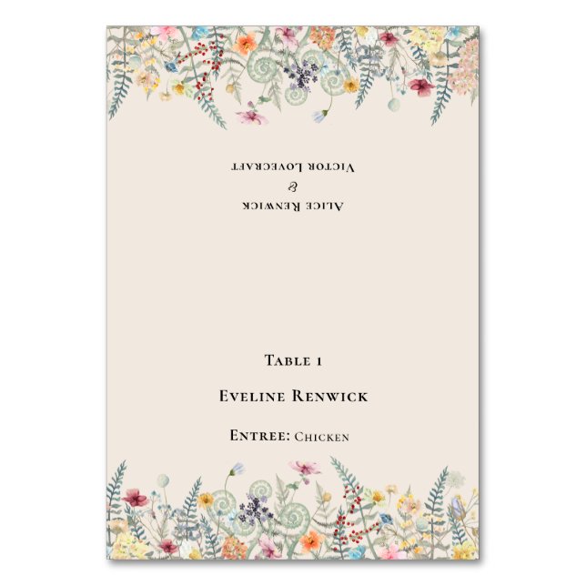 Cartão de Lugar dobrável para a escolha do menu de (Frente)