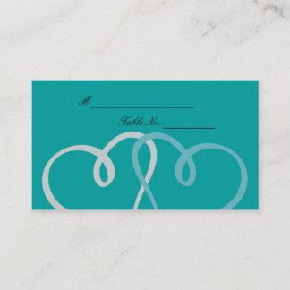 Cartão De Lugar Dois Cartazes de Casamento de Corações