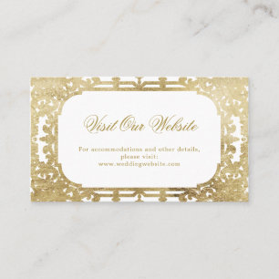 Cartão De Lugar Dourado site de visitação do ornamentado elegante