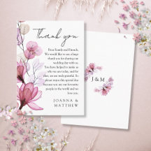 Dusty Rosa Transparent Floral Weding Obrigado