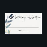 CARTÃO DE LUGAR ELEGANT ANY AGE BLUE GOLD FOLIAGE WREATH BIRTHDAY<br><div class="desc">For any further customisation or any other matching items,  please feel free to contact me at yellowfebstudio@gmail.com</div>
