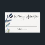 CARTÃO DE LUGAR ELEGANT ANY AGE BLUE GOLD FOLIAGE WREATH BIRTHDAY<br><div class="desc">For any further customisation or any other matching items,  please feel free to contact me at yellowfebstudio@gmail.com</div>