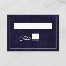 Cartão De Lugar Elegant Classic Navy Blue Wedding